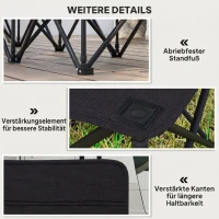 Outsunny® campingbank inklapbare bank 6-zits met draagtas tuinbank klapbank camping draagtas, Oxford + metaal, zwart / blauw, 279x48x80cm(m-7)