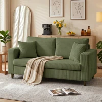 HOMCOM 2-zits cordbank met brede diepe zitting en pocketveringvulling, groen(m-10)