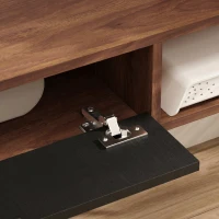 HOMCOM Meuble TV Suspendu, Meuble Télé pour Téléviseur jusqu'à 50 Pouces, Tiroir Rabattable, 2 Étagères, 120x24x16cm, Noyer(m-7)