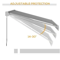 Outsunny Elektrische/Handmatig Uitschuifbare Zonnescherm, Volledig Gesloten Cassette, Afstandsbediening, Aluminium Frame, 3 x 2,5 m, Lichtgrijs(m-8)