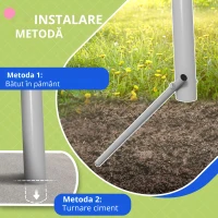 Outsunny Leagăn 2 cadru portic cu 1 leagăn și față în față 255 x 160 x 180 cm greutate maximă 135 kg verde gri(m-5)