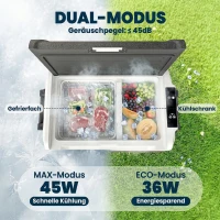 Outsunny Compressor-koelbox 50L -20℃-20℃ elektrische koelbox met dual-zone temperatuurregeling, APP, LED, batterijbeveiliging en opvouwbare handgreep(m-5)