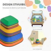 AIYAPLAY 11 piese pietre de echilibru pentru copii parcurs de motricitate empilabile și antidrapante multicolor(m-6)