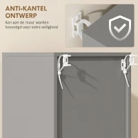 kleankin badkamerkast, ladekast voor badkamer, met planken en lade, verstelbaar, grijs(m-5)