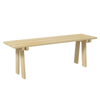 Outsunny Banco de Madera de 2 Plazas Carga 220 kg Banco de Exterior para Jardín Patio Terraza 130x38x45 cm Natural