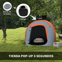 Outsunny Tienda de Campaña Pop-Up para 2-3 Personas Plegable Impermeable de 2000 mm con Bolsa de Transporte 245x148x105 cm Gris(m-4)