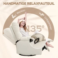 HOMCOM relaxfauteuil met voetensteun 360° draaibaar, 88 x 96 x 108 cm, Beige(m-4)