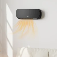 HOMCOM Heizlüfter zur Wandmontage 2000W mit Fernbedienung 2 Heizmodus LED-Display 12h Timer für Badezimmer(m-10)