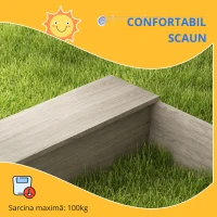 Outsunny Cutie de nisip cu stație de apă, 2 ghivece pentru plantare, lemn masiv tratat, 154 x 80 x 60 cm, gri(m-5)