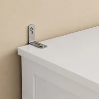 HOMCOM Meuble de Salle de Bain, Meuble de Rangement, Colonne Salle de Bain avec 4 Portes et Étagères Réglables, Blanc(m-12)