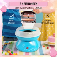 HOMCOM Zuckerwattemaschine für Zuhause Cotton Candy Machine 550W für Kinderfest, Geburtstag, Party(m-4)