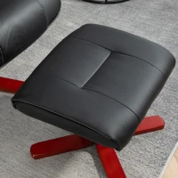 HOMCOM Faux Leather Manual Recliner and Footstool Set - Black(m-10)