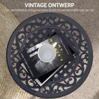 Outsunny Tuintafel Loungtafel Balkontafel, vintage-design, 60 x 60 x 53 cm, zwart(m-4)