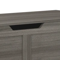 HOMCOM 127L Home Storage Box, with Safety Hinges - Dark Grey Wood-Effect(m-11)