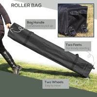Outsunny 3 x 3 (M) Pop Up Gazebo - UPF 50+ Foldable Canopy Tent with Carry Bag on Wheels and 4 Leg Weight Bags, Height Adjustable, for Outdoor Garden Patio Party, Dark Grey(m-16)