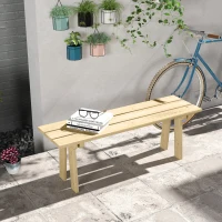 Outsunny Banco de Madera de 2 Plazas Carga 220 kg Banco de Exterior para Jardín Patio Terraza 130x38x45 cm Natural(m-9)