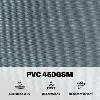 Outsunny Set 4 Panouri de Gard Anti-UV Impermeabile cu Cleme, din PP, 3500x19 cm, Gri(m-4)