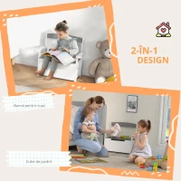 AIYAPLAY Cutie de jucării pentru copii 2 în 1 și banc cu spătar și brațe - piston pneumatic 68,5L x 34l x 58H cm(m-7)