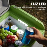 Outsunny Nevera Portátil Eléctrica 17,4L Refrigerador de Coche 12V-220V -20℃ a +20 ℃ con Pantalla Luz LED 61x34x32,4 cm Gris(m-6)