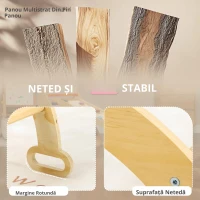 AIYAPLAY Arcadă cățărare copii balansoar din lemn pentru băieți și fete, copii de la 18 la 48 luni, lemn natural(m-6)