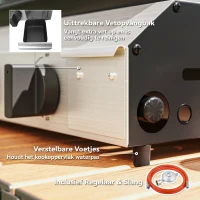 Outsunny Gasbarbecue met 8000BTU/2,4 KW, Grillwagen incl. 4 Roestvrijstalen Branders, Drukregelaar 77 x 44,5 x 19 cm Zilver+Zwart(m-7)