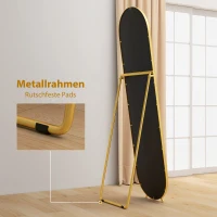 HOMCOM Lustro całopostaciowe, owalny kształt, wolnostojące, rama metalowa, 50x180 cm, złote(m-6)