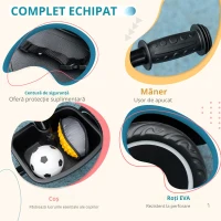 AIYAPLAY Tricicleta pentru copii evolutivă cu șezut reglabil pedale 2 coșuri centură pentru copii de la 2 la 5 ani negru(m-4)