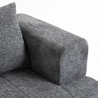 HOMCOM Canapé 3 places en chenille 248 cm, canapé salon moderne, large assise rembourrée, coussins à ressorts, gris(m-10)