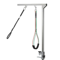 PawHut Huisdierverzorgingstafel Verzorgingstafel voor huisdieren, verstelbaar in hoogte, 36 x 8 x 74 cm, Zilver(m-11)