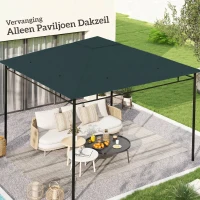 Outsunny partytentdak, vervangend dak voor partytent, partytentafdekking, polyester bescherming tegen de zon, donkergrijs 3 x 3 m(m-7)