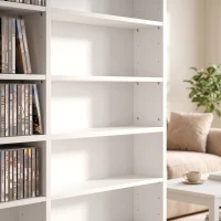 HOMCOM Meuble de rangement 1032 CDs / 594 DVDs, étagère multimédia, 24 compartiments et 18 étagères ajustables, blanc(m-9)
