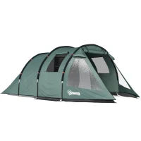 Outsunny Tienda de Campaña para 3 Personas Impermeable PU2000 mm Protección UV30+ con Bolsa de Transporte 475x264x172 cm Verde(m-11)