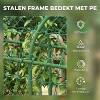 Outsunny Grote klimboog, vogelbeschermingsnet, eenvoudige montage, metaal, 43 x 182 x 183 cm(m-6)
