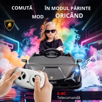 HOMCOM Mașină Electrică pentru Copii 3-5 Ani Lamborghini 12V cu Telecomandă și Viteză 3-5km/h, Negru(m-5)