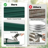 Outsunny Set of Two 60 x 60cm Steel Planter Boxes - Green(m-5)