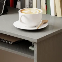 HOMCOM Bureau informatique sobre épuré compact avec 1 étagère, panneaux de particules, dim. 90l x 50P x 74H cm, gris(m-9)