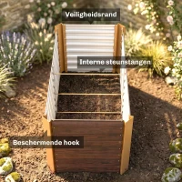 Outsunny Hoogbed set van 2, plantenbak, extra diep, metaal, 120 x 60 x 60 cm Bruin(m-5)