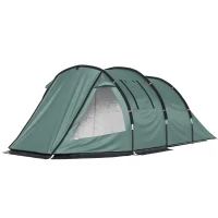 Outsunny Tienda de Campaña para 3 Personas Impermeable PU2000 mm Protección UV30+ con Bolsa de Transporte 475x264x172 cm Verde(m-12)