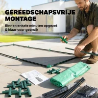 Outsunny foliekas minikas met gaasvenster, UV-bestendig koudframe voor tuinteelt, PE-folie, groen, 240 x 90 x 90 cm(m-6)