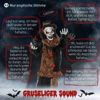 Outsunny Halloween clown grote indoor decoratie met speciale effecten en geluid multicolor(m-4)