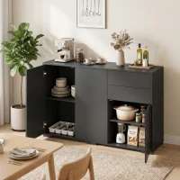 HOMCOM Sideboard Komoda, 2 szuflady, Push-Click, 117 cm x 36 cm x 74 cm, Czarny(m-8)