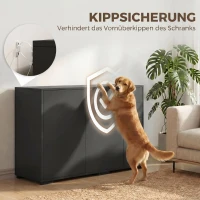 HOMCOM Sideboard Komoda, 2 szuflady, Push-Click, 117 cm x 36 cm x 74 cm, Czarny(m-6)