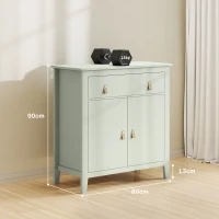 HOMCOM Aparador con Cajón Armario de 2 Niveles y Estante Ajustable Base Elevada y Amplia Superficie 80x40x90cm Verde Claro(m-3)