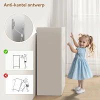 HOMCOM Schoenenkast met soft-close, 6 niveaus en greeploos design, voor maximaal 18 paar, voor hal en entree, houtlook, wit(m-8)