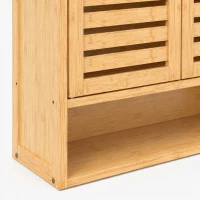 HOMCOM Bathroom Wall Cabinet, Wall Mounted Bathroom Cabinet with 2 Louvered Doors, Open Shelf and Adjustable Shelf Storage(m-12)