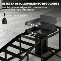 HOMCOM 2 Rampe Idrauliche per Auto, Portata 3T, Altezza 23-32.5cm, Nero(m-4)