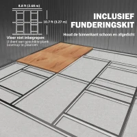Outsunny Berging, Weerbestendig tuinhuis voor tuingereedschap, met ventilatieramen, schuifdeuren, staal, lichtgrijs(m-6)