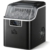 HOMCOM Eisblokjesmachine IJsblokjesdispenser Ice-Maker 20kg/24u 2,3L IJsbereider met 3,2L Watertank, Zwart(m-17)