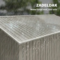 Outsunny Berging, Weerbestendig tuinhuis voor tuingereedschap, met ventilatieramen, schuifdeuren, staal, lichtgrijs(m-8)