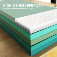 SPORTNOW 6FT Foldable Gymnastics Mat, Crash Exercise Pad, 3.2 cm Thick  Workout Mat with Handles for Home Training, Mixed Green(m-4)